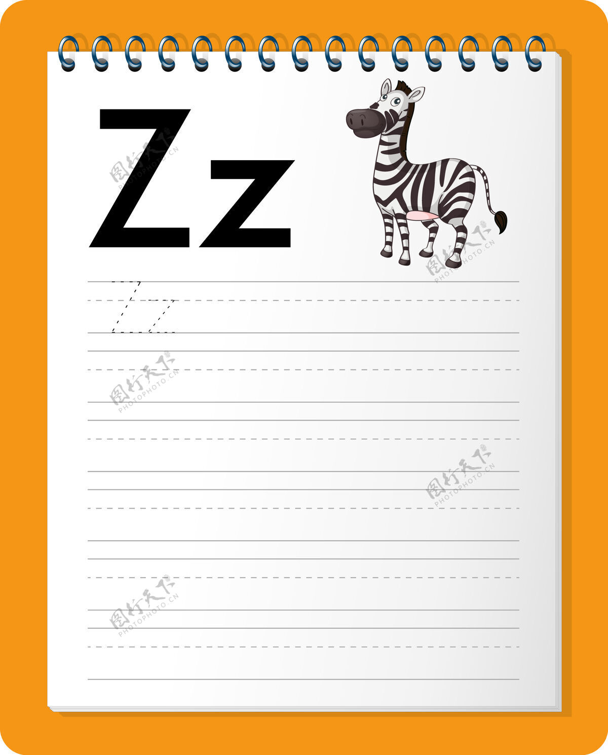 表格字母跟踪工作表与字母z和z实践阅读字母