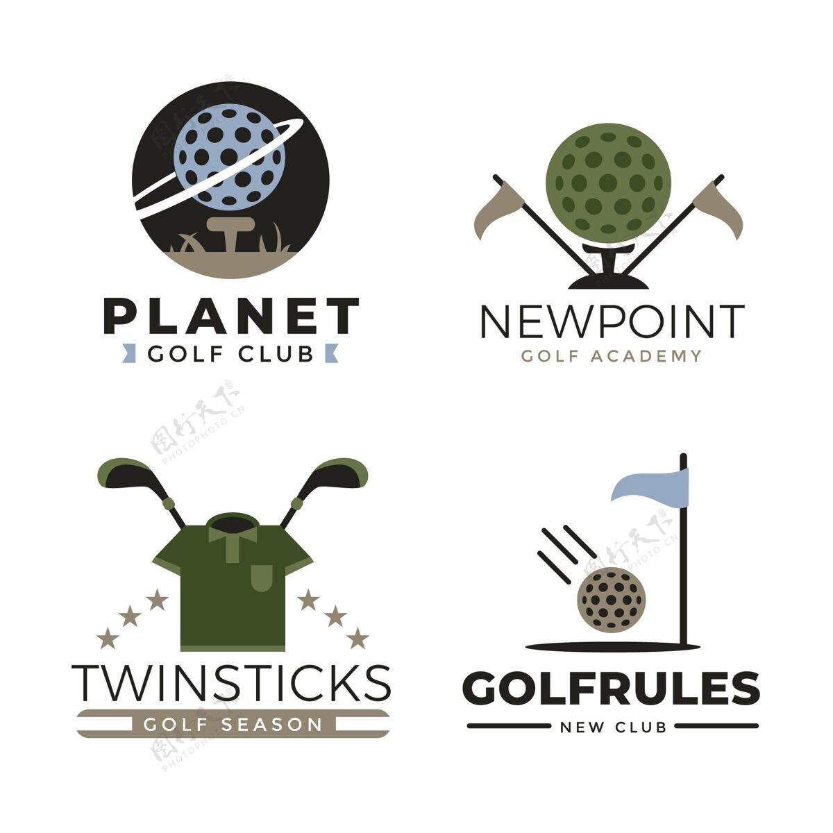 商业标识收集高尔夫标志模板在平面设计标志品牌标语