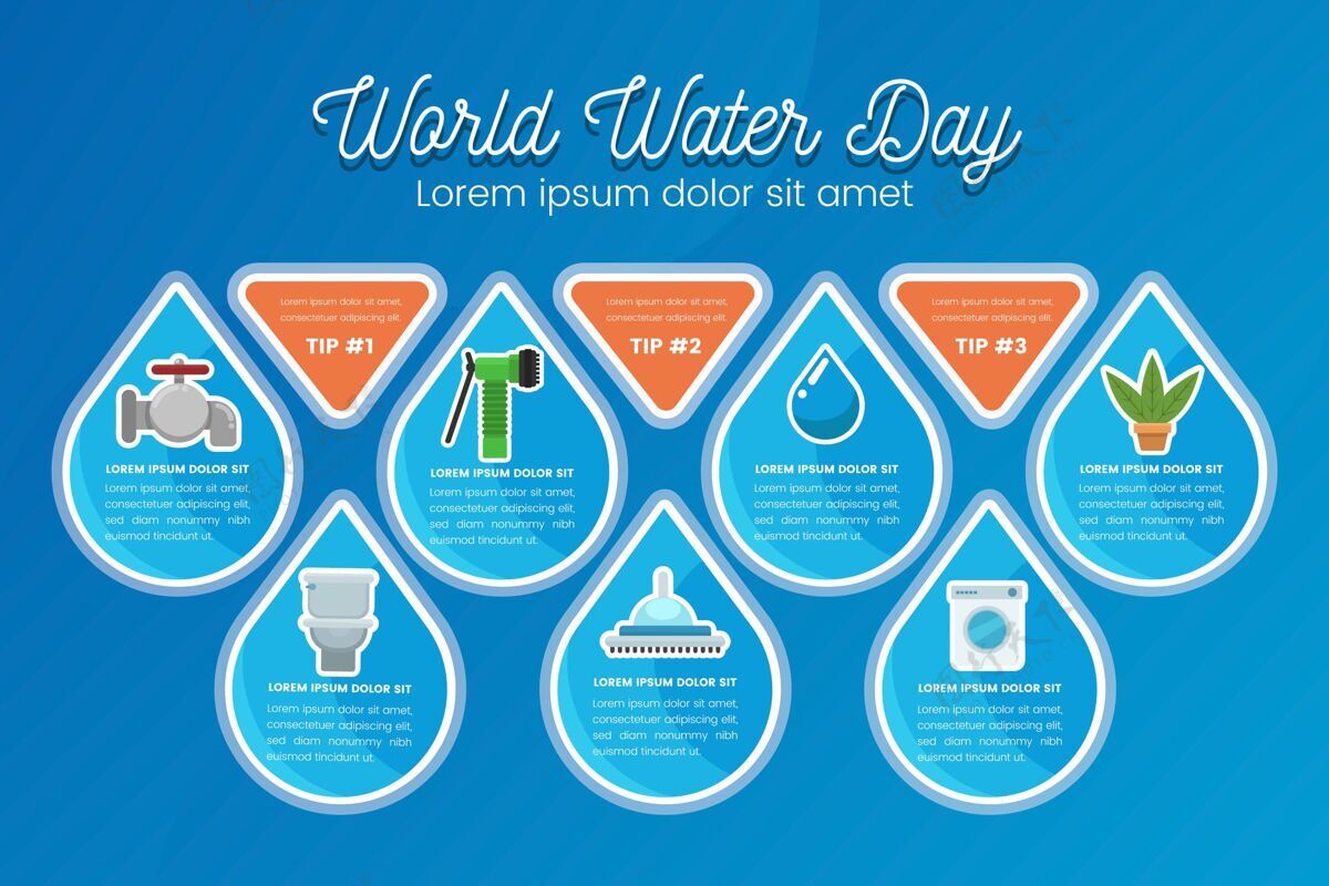 图表世界水日信息图设计主题选项