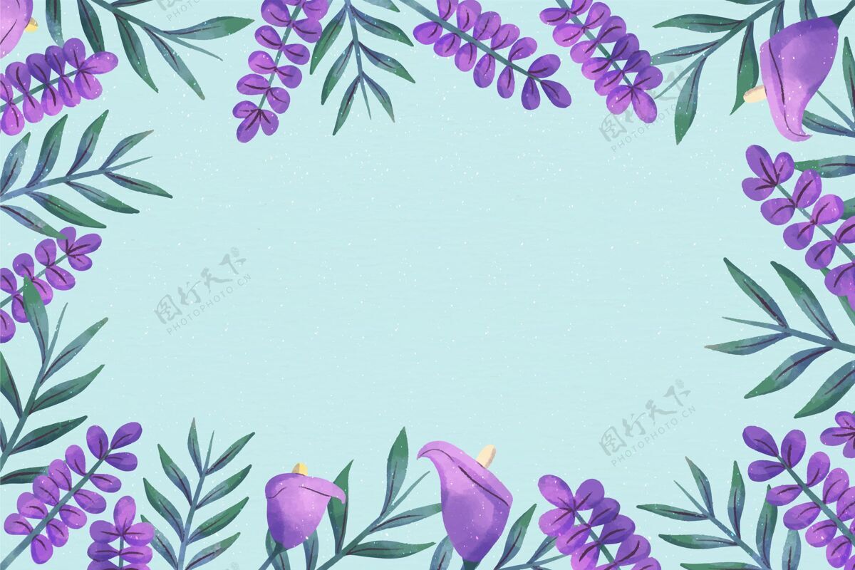 花背景紫罗兰花复制空间花卉背景树叶季节背景