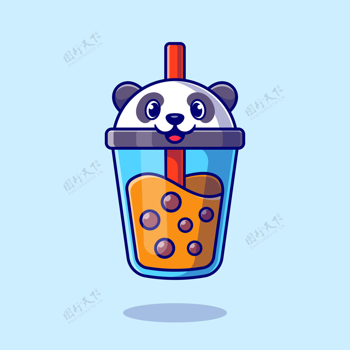 饮料可爱的熊猫波巴奶茶卡通牛奶杯子饮料