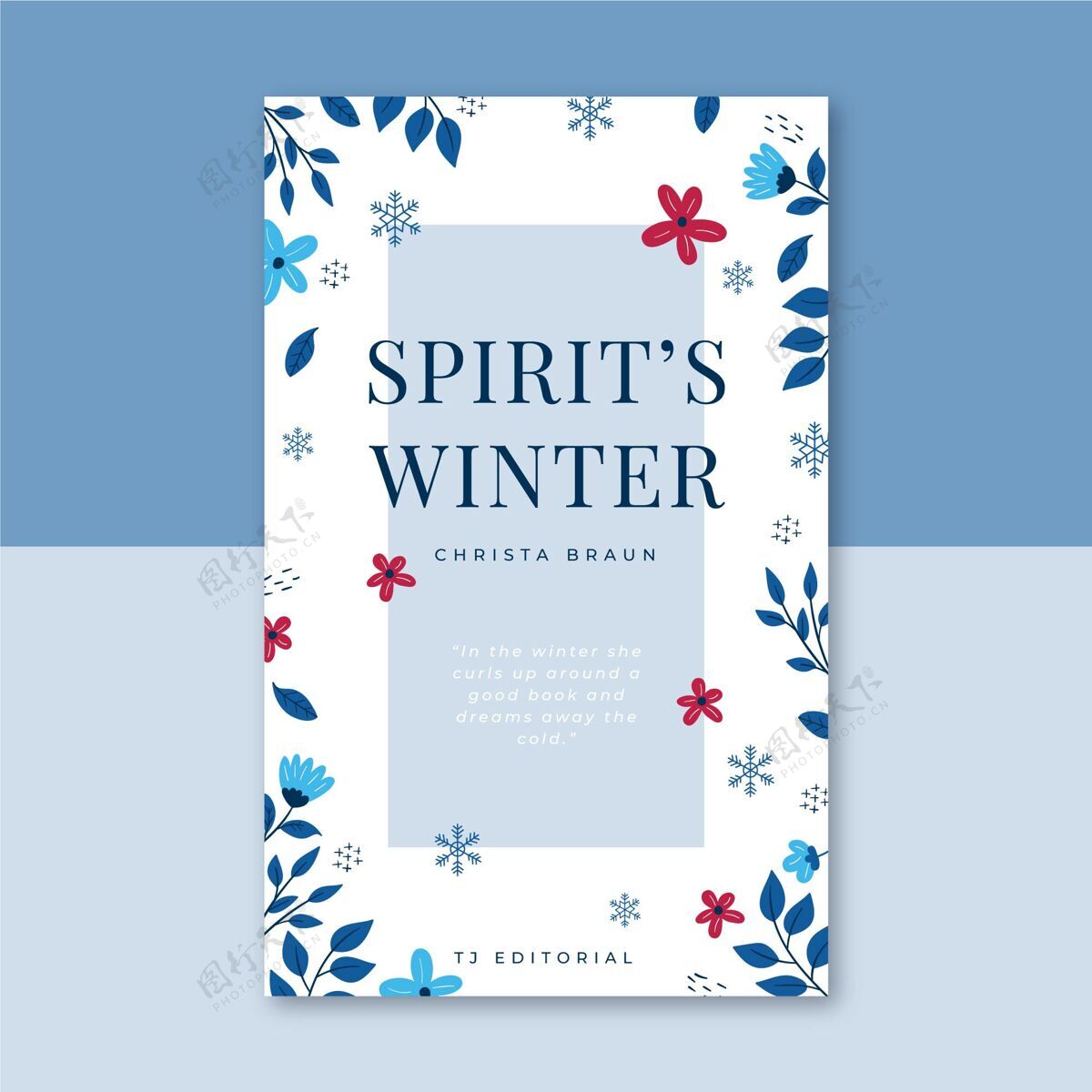 书籍冬季书籍封面模板插图准备印刷冬季季节