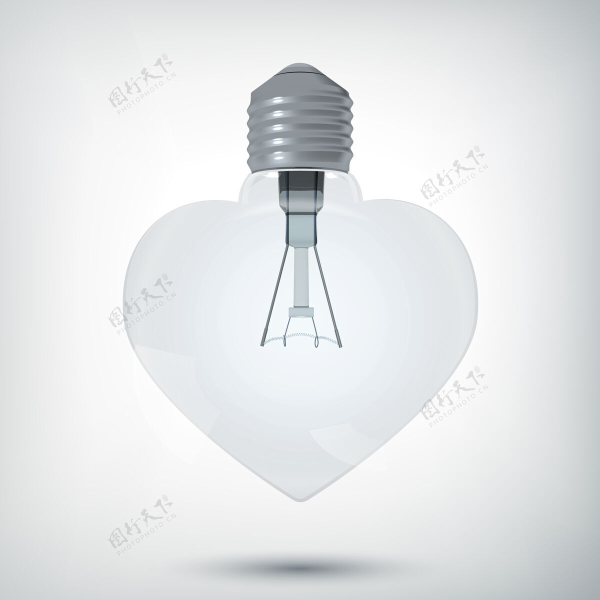 形式心脏3d灯泡爱灰色灯