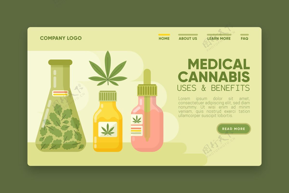 网页医疗大麻使用网页模板网页叶子医药