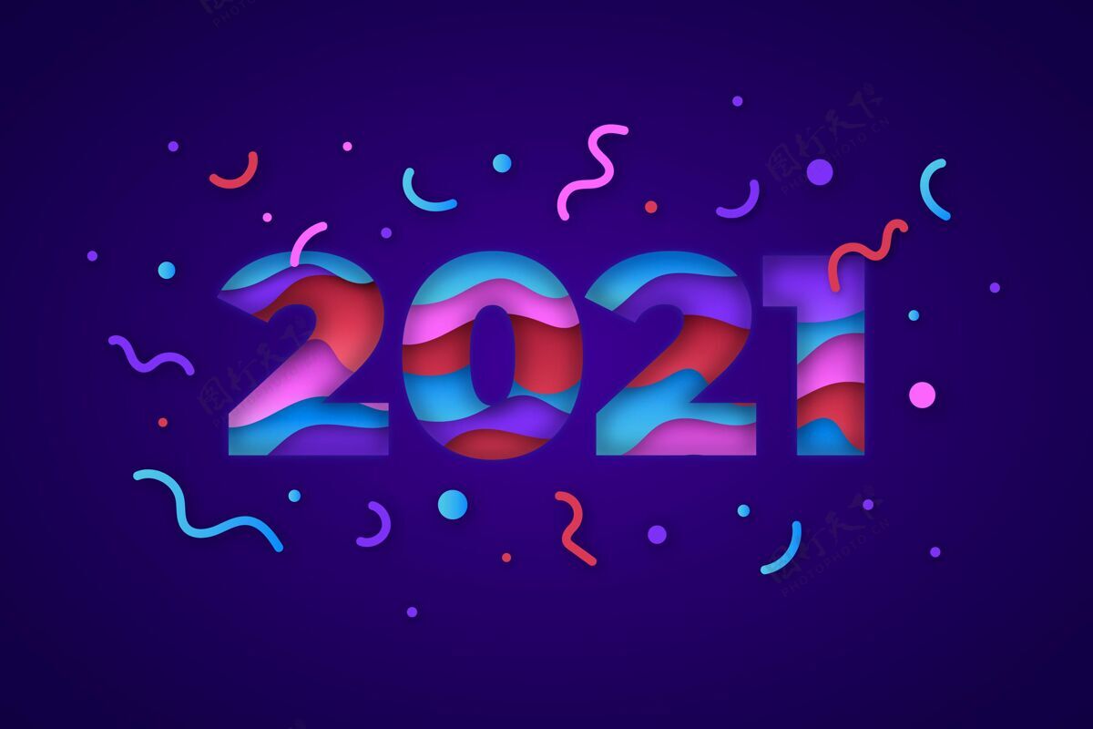 十二月2021新年背景纸样式节日庆祝年
