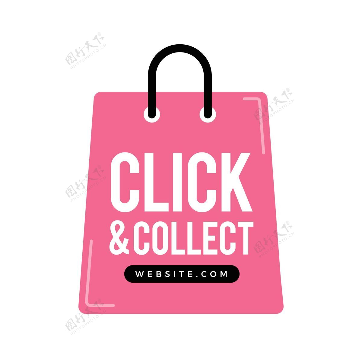 购物详细的点击和收集标志商店按钮在线购物