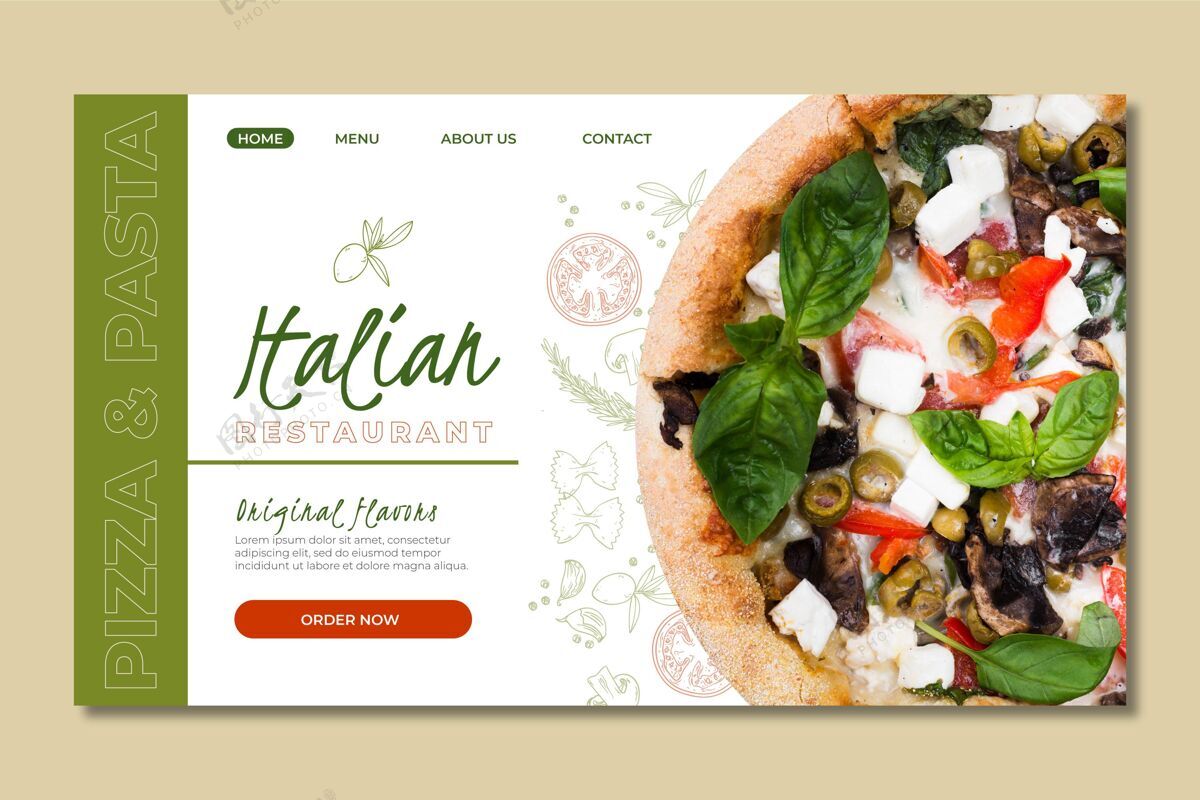 意大利语意大利餐厅登陆页面模板餐馆食物登陆