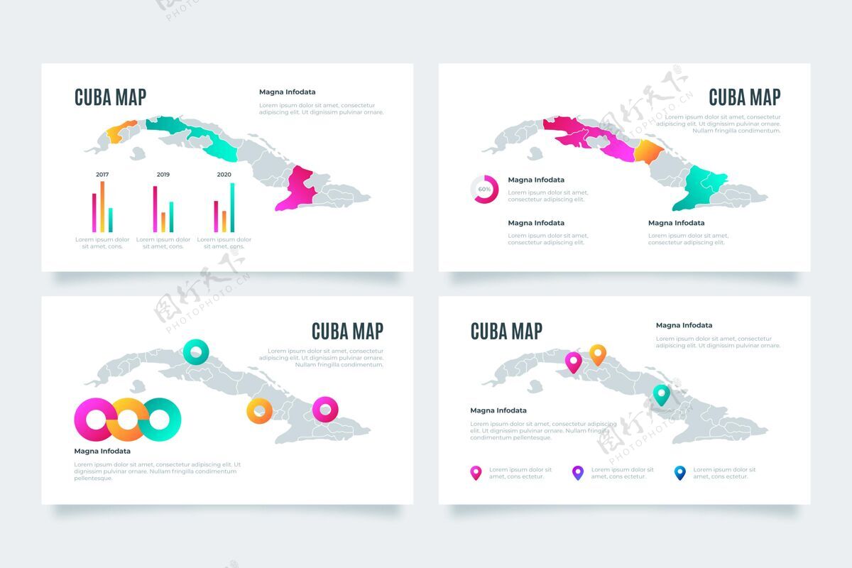 古巴梯度古巴地图信息图数据演示信息图